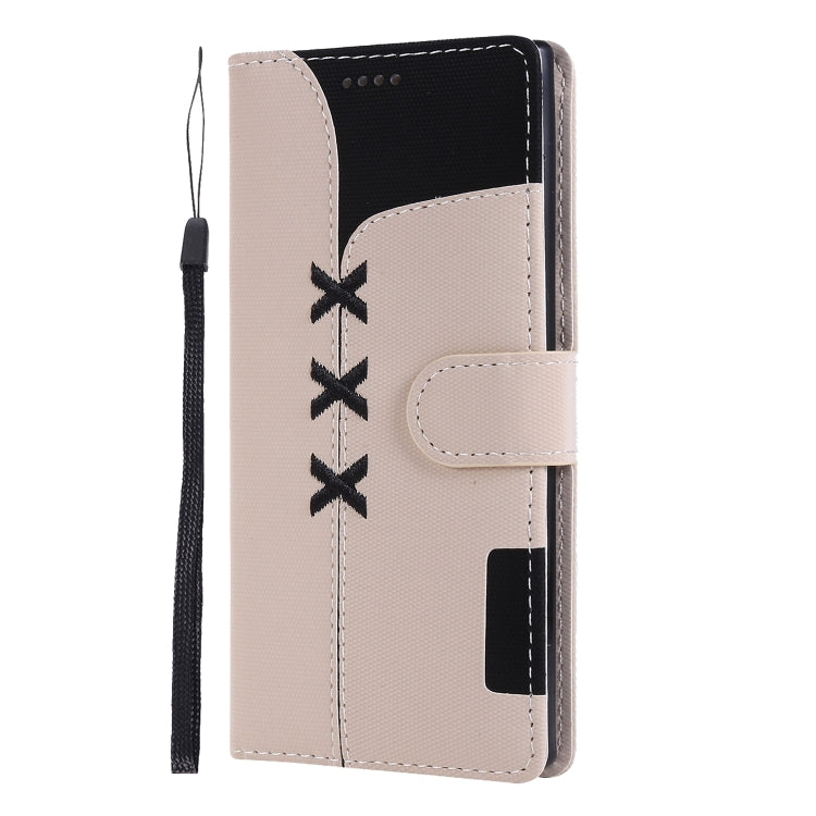 For Galaxy Note 10 Fabric Stitching Embroidery Horizontal Flip Leather Case With Holder & Card Slots & Wallet