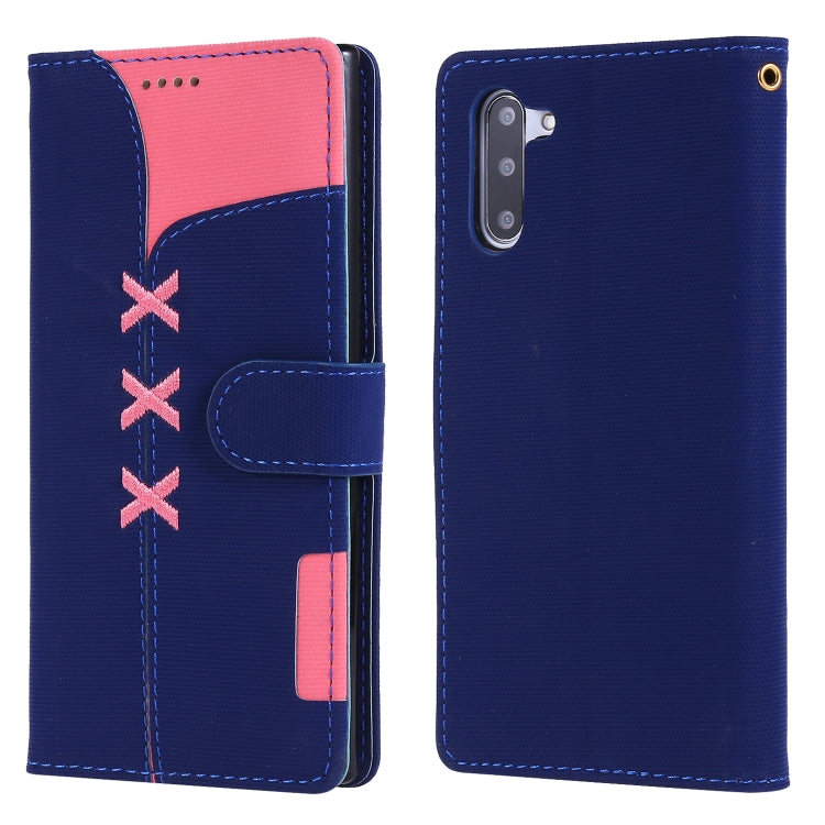 For Galaxy Note 10 Fabric Stitching Embroidery Horizontal Flip Leather Case With Holder & Card Slots & Wallet