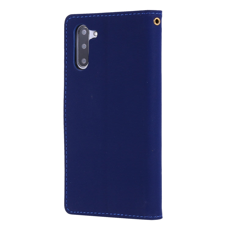 For Galaxy Note 10 Fabric Stitching Embroidery Horizontal Flip Leather Case With Holder & Card Slots & Wallet