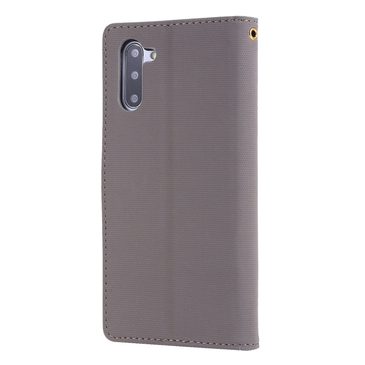 For Galaxy Note 10 Fabric Stitching Embroidery Horizontal Flip Leather Case With Holder & Card Slots & Wallet