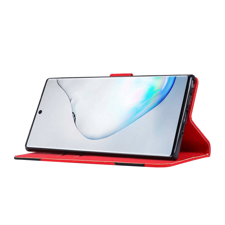 For Galaxy Note 10+ Fabric Stitching Embroidery Horizontal Flip Leather Case With Holder & Card Slots & Wallet