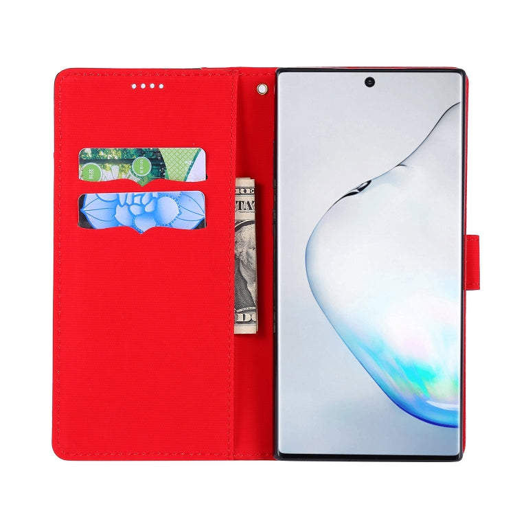 For Galaxy Note 10+ Fabric Stitching Embroidery Horizontal Flip Leather Case With Holder & Card Slots & Wallet
