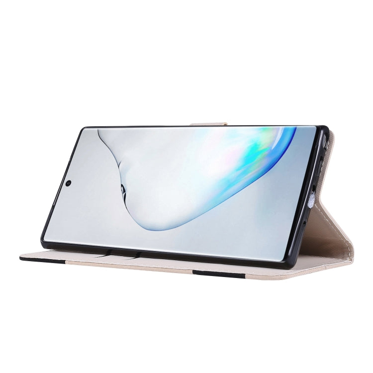 For Galaxy Note 10+ Fabric Stitching Embroidery Horizontal Flip Leather Case With Holder & Card Slots & Wallet