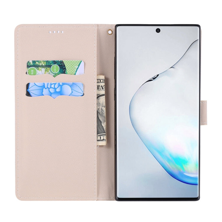 For Galaxy Note 10+ Fabric Stitching Embroidery Horizontal Flip Leather Case With Holder & Card Slots & Wallet