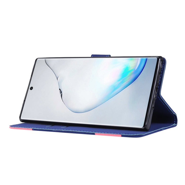 For Galaxy Note 10+ Fabric Stitching Embroidery Horizontal Flip Leather Case With Holder & Card Slots & Wallet