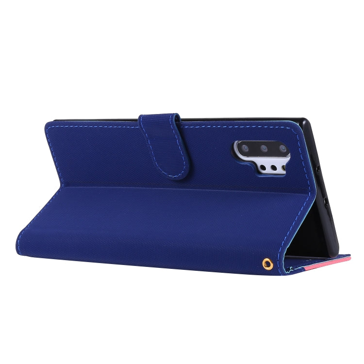 For Galaxy Note 10+ Fabric Stitching Embroidery Horizontal Flip Leather Case With Holder & Card Slots & Wallet