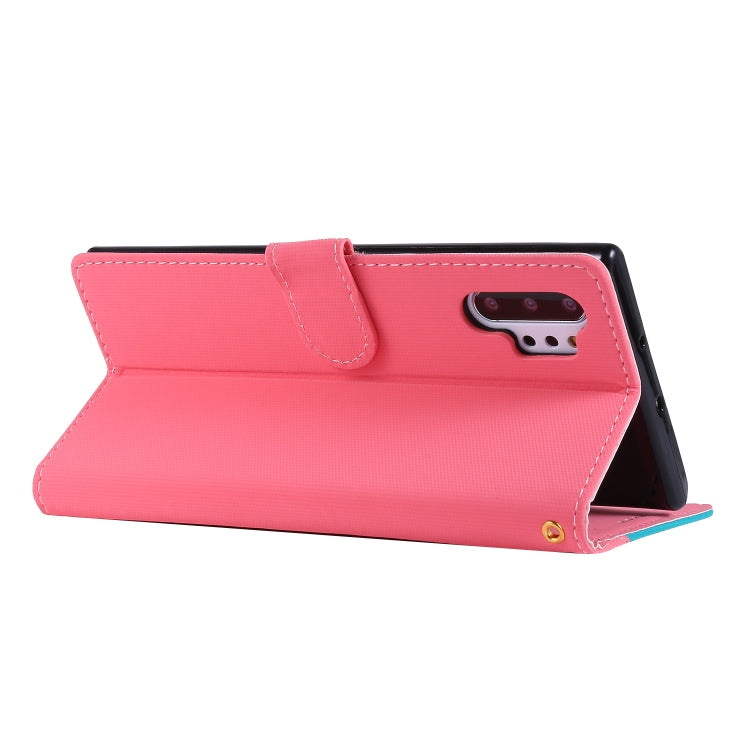 For Galaxy Note 10+ Fabric Stitching Embroidery Horizontal Flip Leather Case With Holder & Card Slots & Wallet