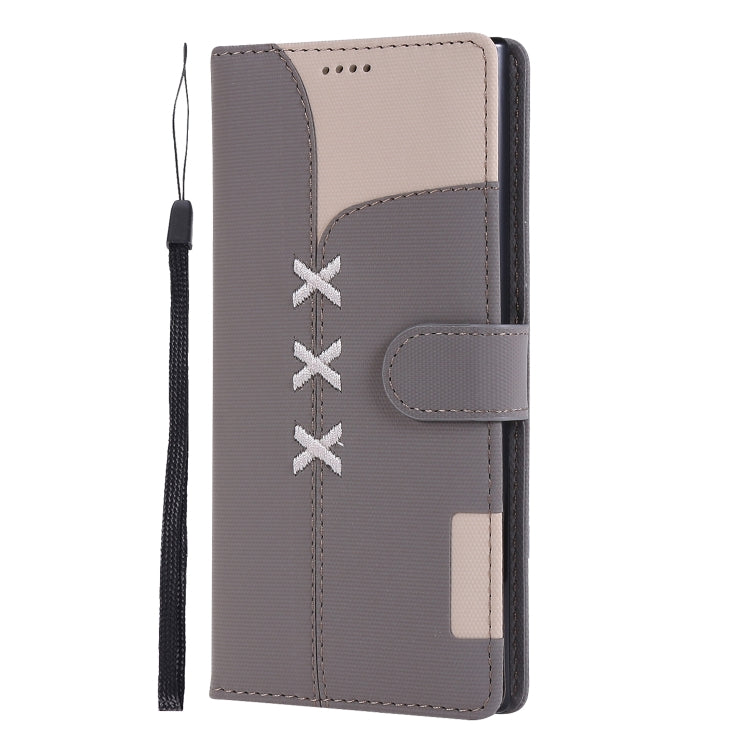 For Galaxy Note 10+ Fabric Stitching Embroidery Horizontal Flip Leather Case With Holder & Card Slots & Wallet