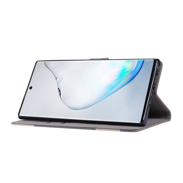 For Galaxy Note 10+ Fabric Stitching Embroidery Horizontal Flip Leather Case With Holder & Card Slots & Wallet