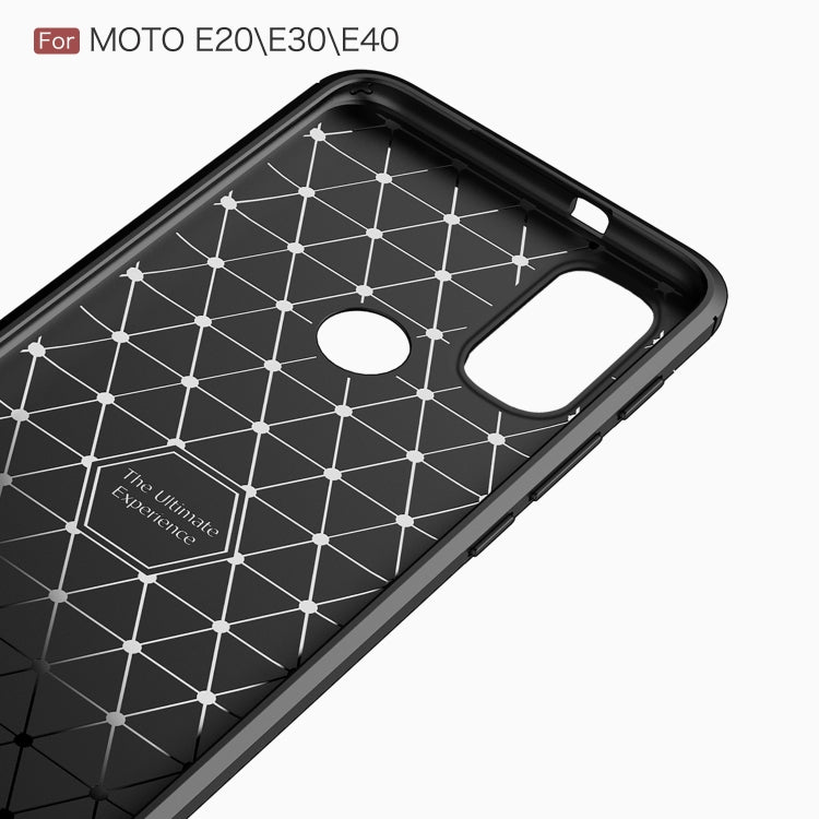 For Motorola Moto E20 / E30 / E40 Brushed Texture Carbon Fiber TPU Case