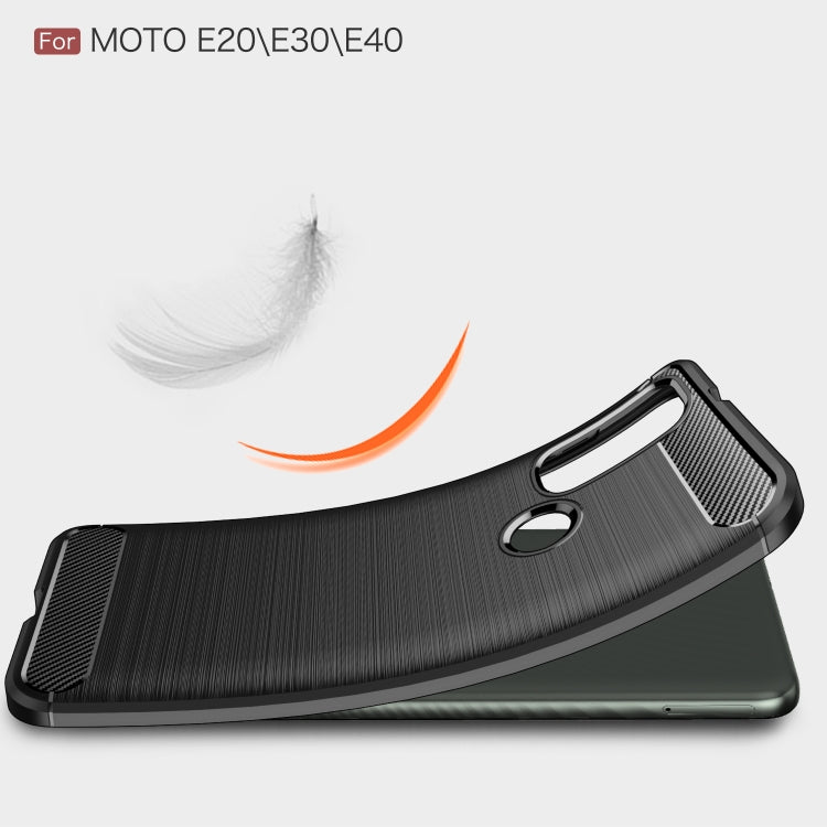 For Motorola Moto E20 / E30 / E40 Brushed Texture Carbon Fiber TPU Case
