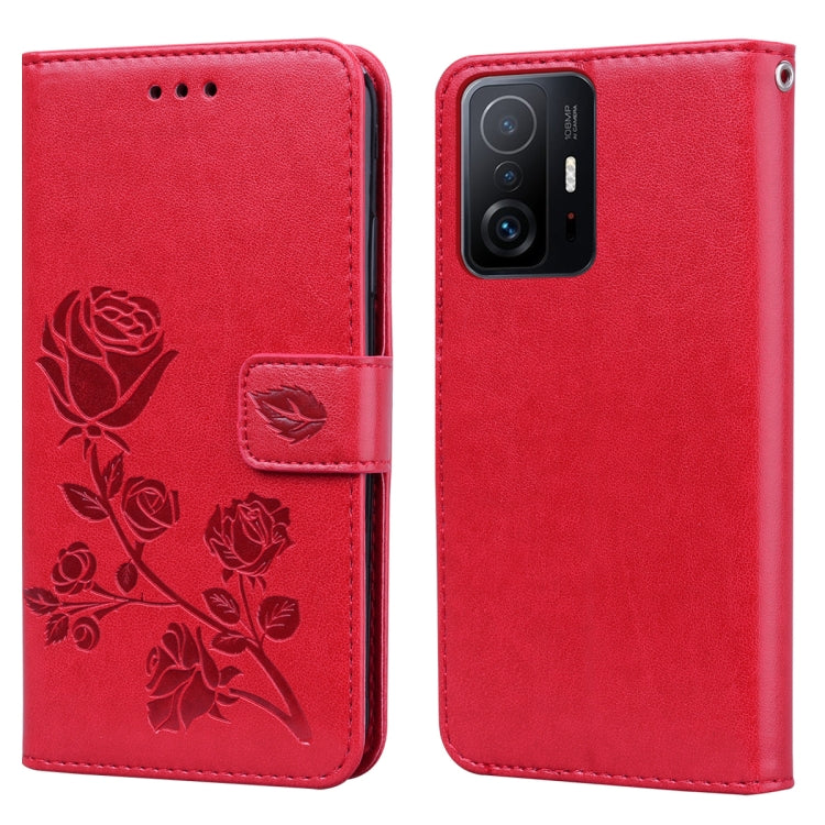 For Xiaomi 11T Rose Embossed Leather Phone Case