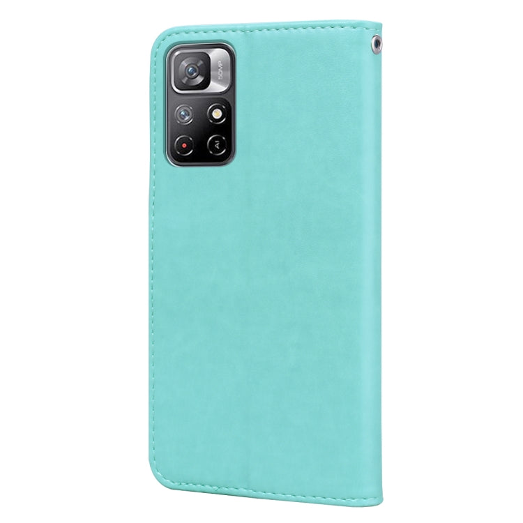 For Xiaomi Redmi Note 11T 5G / Poco M4 Pro 5G Rose Embossed Leather Phone Case