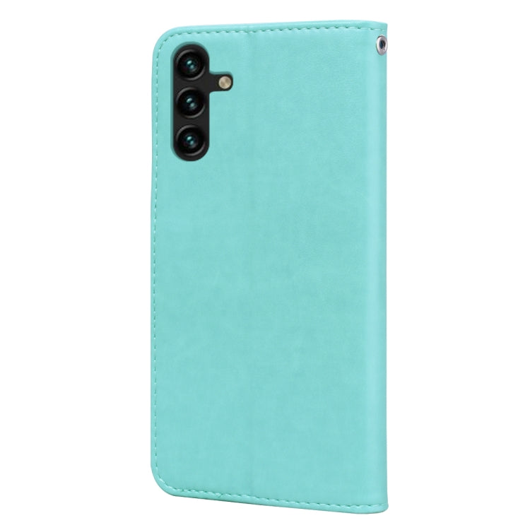 For Samsung Galaxy A13 5G Rose Embossed Leather Phone Case