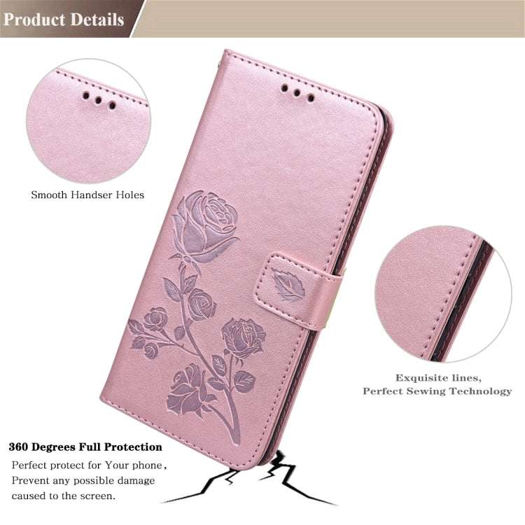 For Samsung Galaxy A13 5G Rose Embossed Leather Phone Case