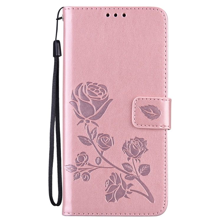 For Samsung Galaxy A22 4G Rose Embossed Leather Phone Case