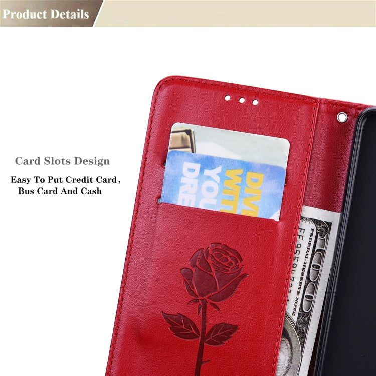 For Samsung Galaxy S22 5G Rose Embossed Leather Phone Case
