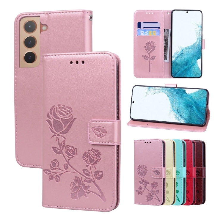 For Samsung Galaxy S22 5G Rose Embossed Leather Phone Case