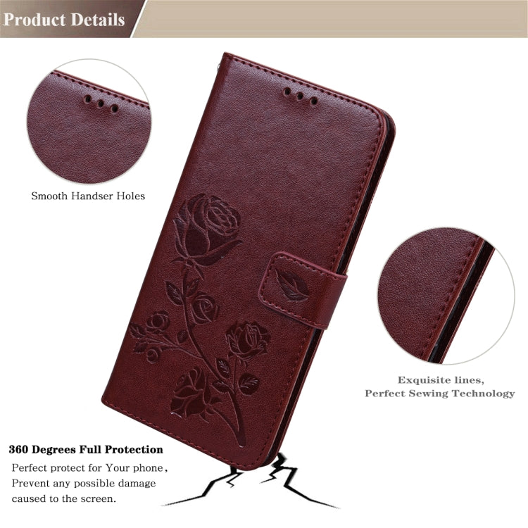 For Samsung Galaxy S22+ 5G Rose Embossed Leather Phone Case