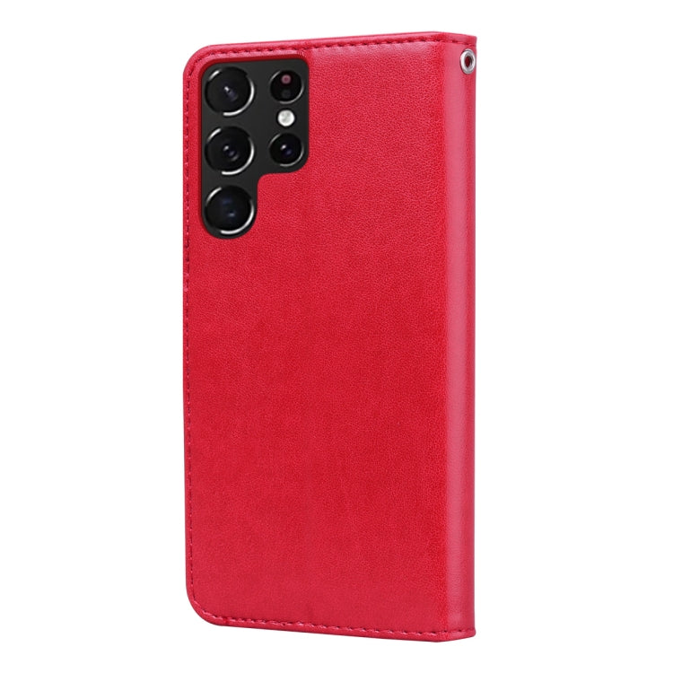 For Samsung Galaxy S22 Ultra 5G Rose Embossed Leather Phone Case