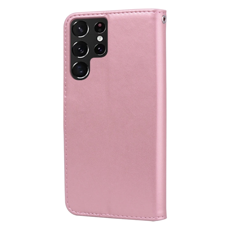 For Samsung Galaxy S22 Ultra 5G Rose Embossed Leather Phone Case