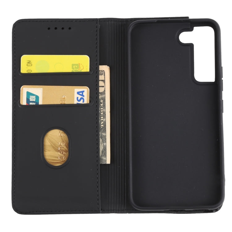 For Samsung Galaxy S22 5G Strong Magnetism Liquid Feel Horizontal Flip Leather Phone Case