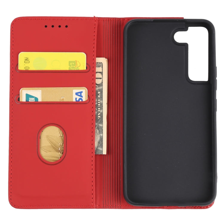 For Samsung Galaxy S22 5G Strong Magnetism Liquid Feel Horizontal Flip Leather Phone Case