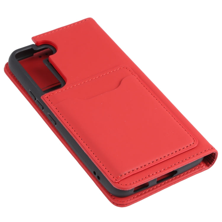 For Samsung Galaxy S22 5G Strong Magnetism Liquid Feel Horizontal Flip Leather Phone Case