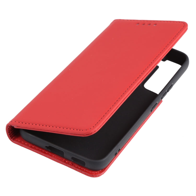 For Samsung Galaxy S22 5G Strong Magnetism Liquid Feel Horizontal Flip Leather Phone Case