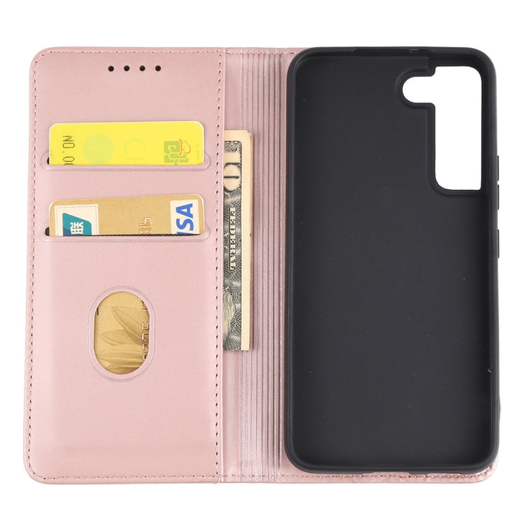 For Samsung Galaxy S22 5G Strong Magnetism Liquid Feel Horizontal Flip Leather Phone Case