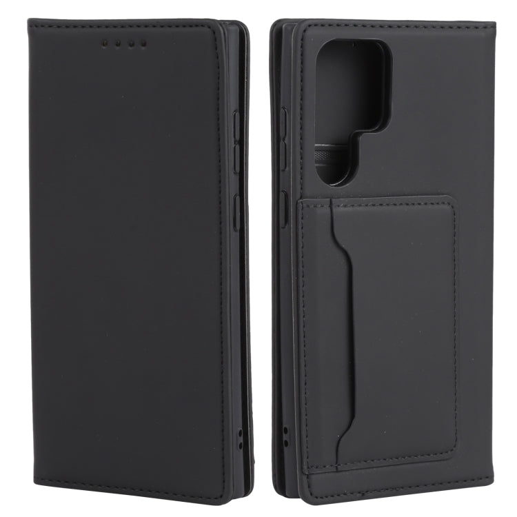 For Samsung Galaxy S22 Ultra 5G Strong Magnetism Liquid Feel Horizontal Flip Leather Phone Case