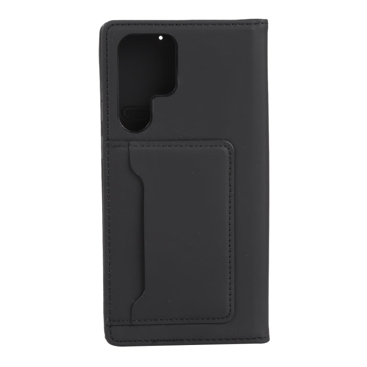 For Samsung Galaxy S22 Ultra 5G Strong Magnetism Liquid Feel Horizontal Flip Leather Phone Case