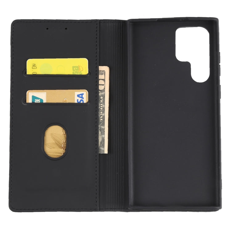For Samsung Galaxy S22 Ultra 5G Strong Magnetism Liquid Feel Horizontal Flip Leather Phone Case