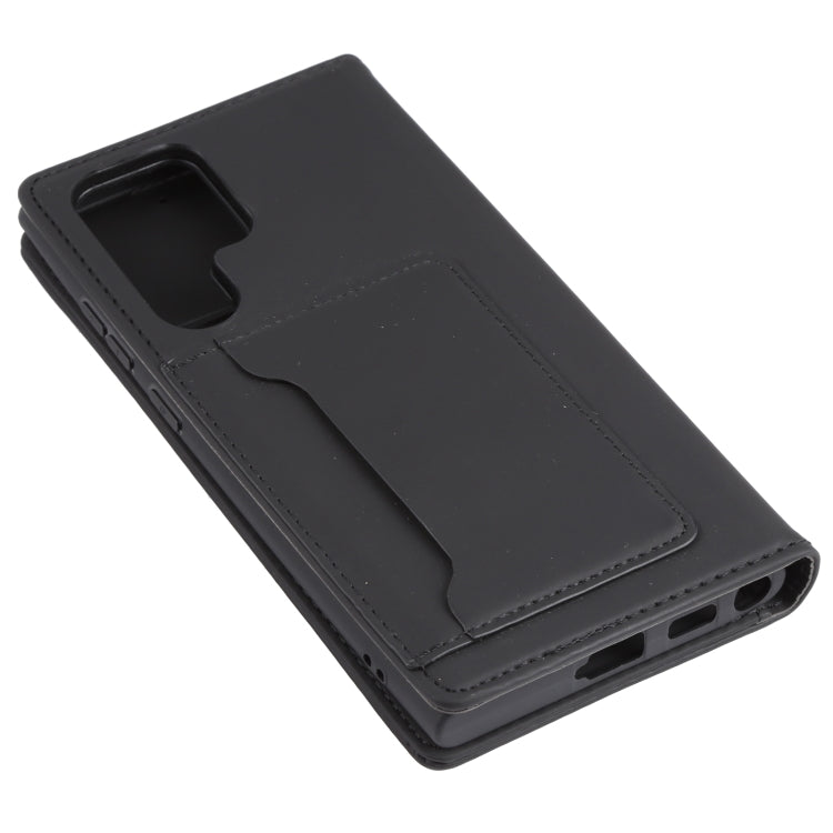 For Samsung Galaxy S22 Ultra 5G Strong Magnetism Liquid Feel Horizontal Flip Leather Phone Case