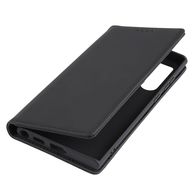 For Samsung Galaxy S22 Ultra 5G Strong Magnetism Liquid Feel Horizontal Flip Leather Phone Case