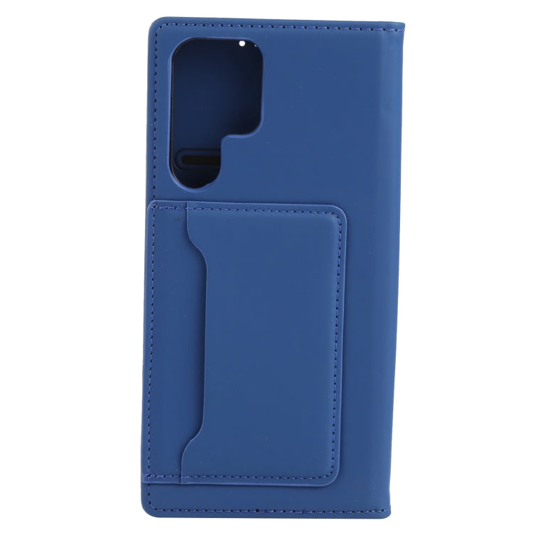 For Samsung Galaxy S22 Ultra 5G Strong Magnetism Liquid Feel Horizontal Flip Leather Phone Case