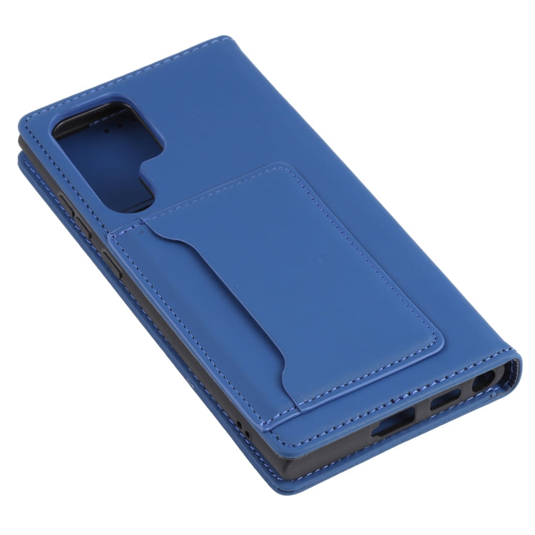 For Samsung Galaxy S22 Ultra 5G Strong Magnetism Liquid Feel Horizontal Flip Leather Phone Case