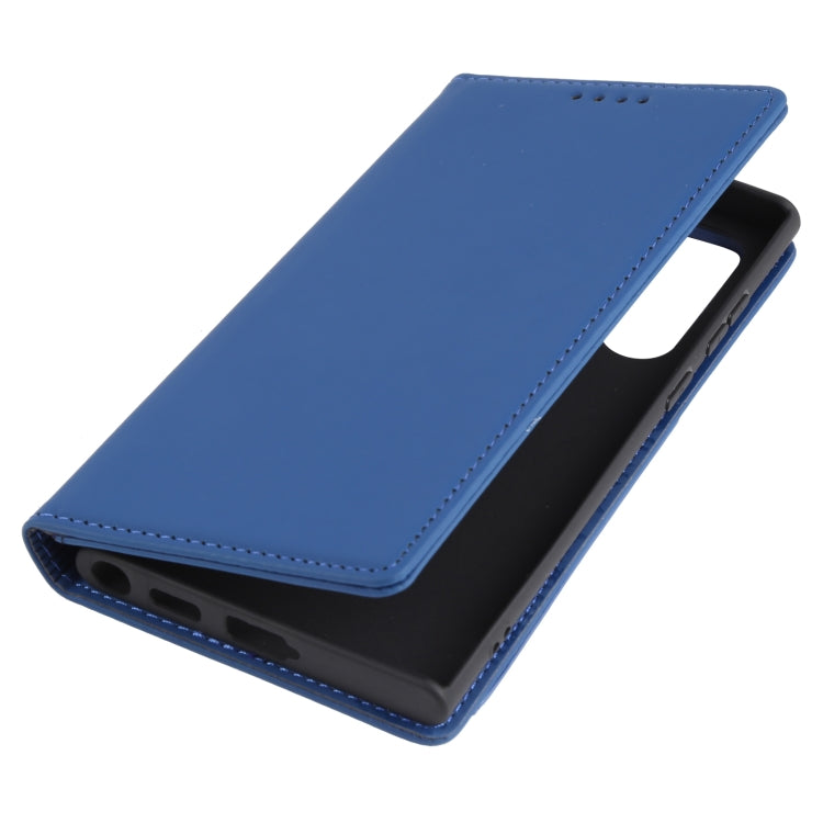 For Samsung Galaxy S22 Ultra 5G Strong Magnetism Liquid Feel Horizontal Flip Leather Phone Case