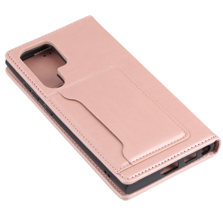 For Samsung Galaxy S22 Ultra 5G Strong Magnetism Liquid Feel Horizontal Flip Leather Phone Case