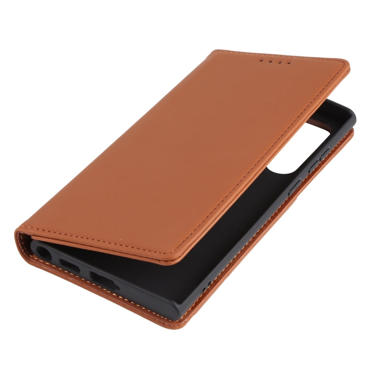 For Samsung Galaxy S22 Ultra 5G Strong Magnetism Liquid Feel Horizontal Flip Leather Phone Case