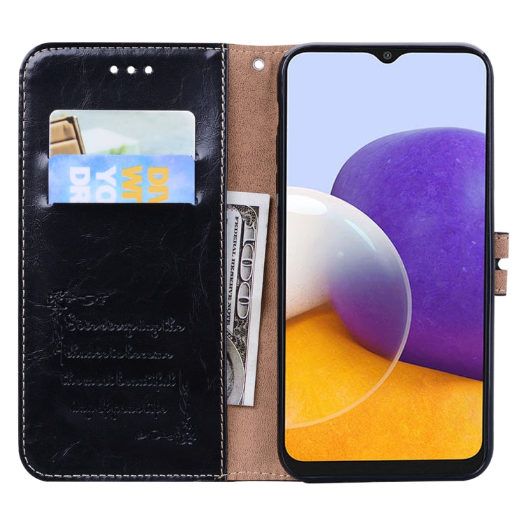 For Samsung Galaxy A22 4G Oil Wax Texture Leather Phone Case