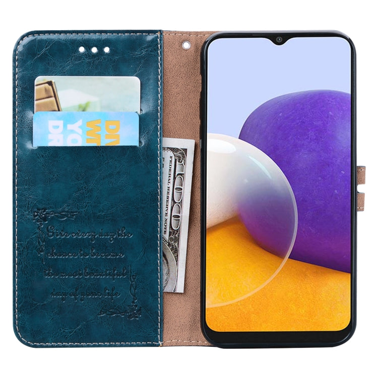 For Samsung Galaxy A22 4G Oil Wax Texture Leather Phone Case