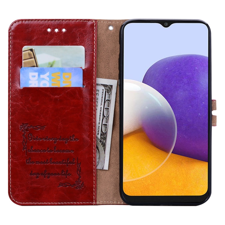 For Samsung Galaxy A22 4G Oil Wax Texture Leather Phone Case