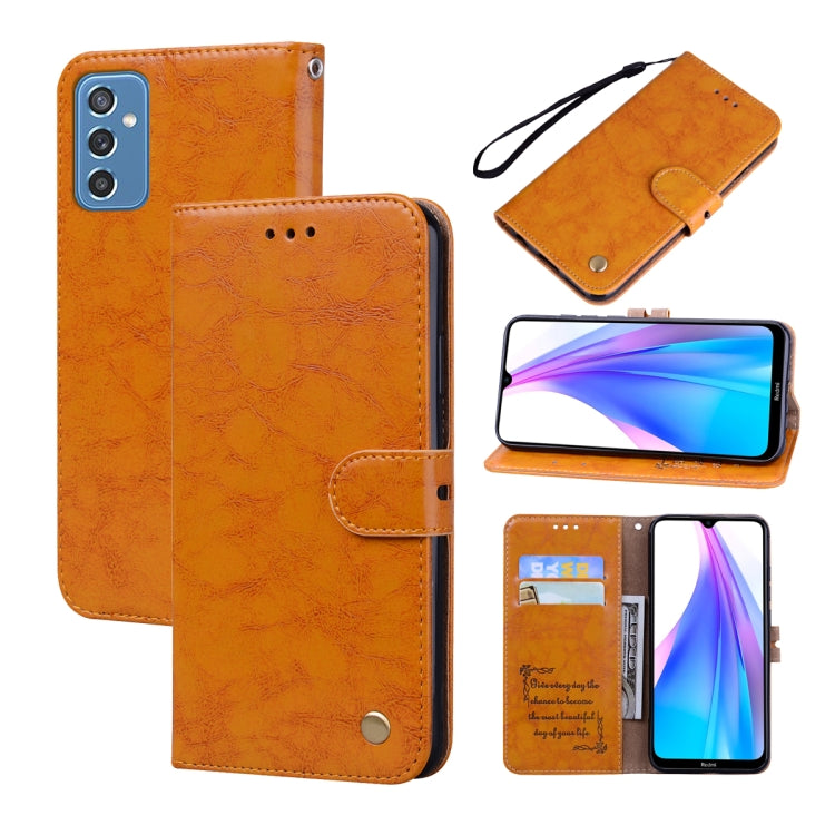 For Samsung Galaxy M52 5G Oil Wax Texture Leather Phone Case