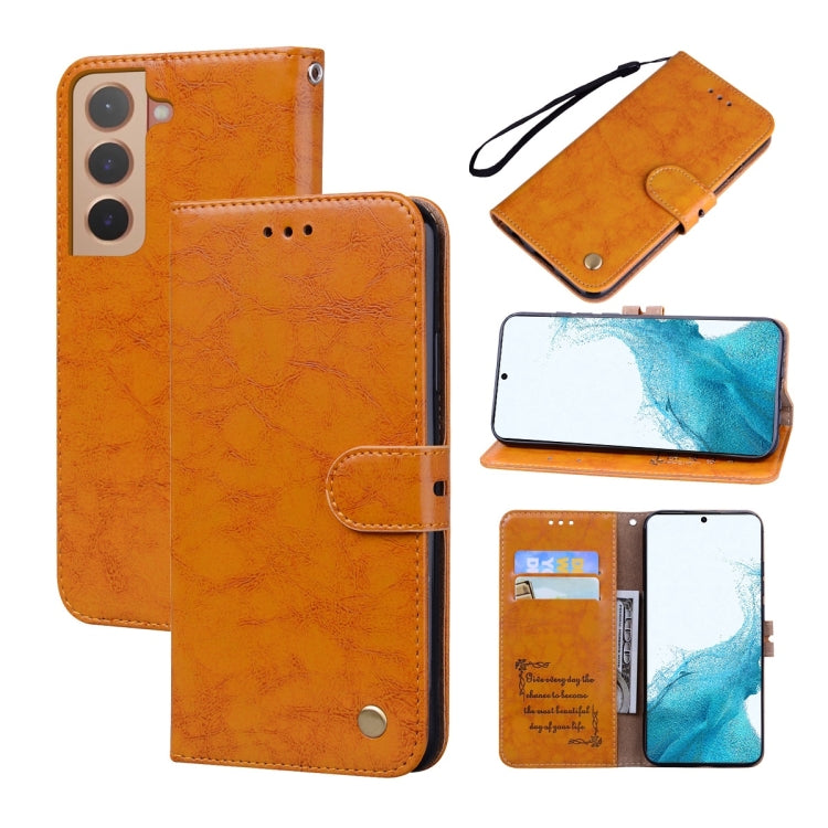 For Samsung Galaxy S22 5G Oil Wax Texture Leather Phone Case