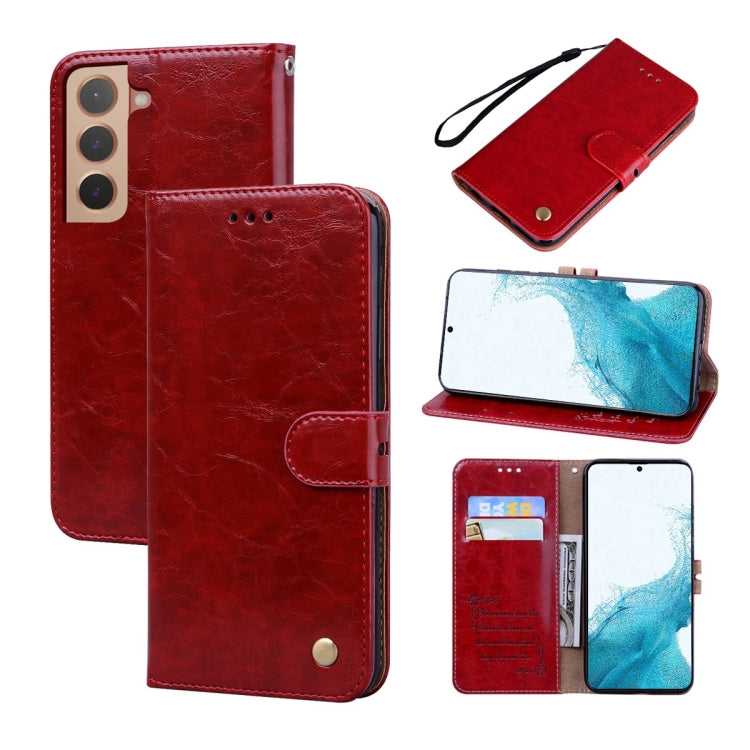 For Samsung Galaxy S22+ 5G Oil Wax Texture Leather Phone Case