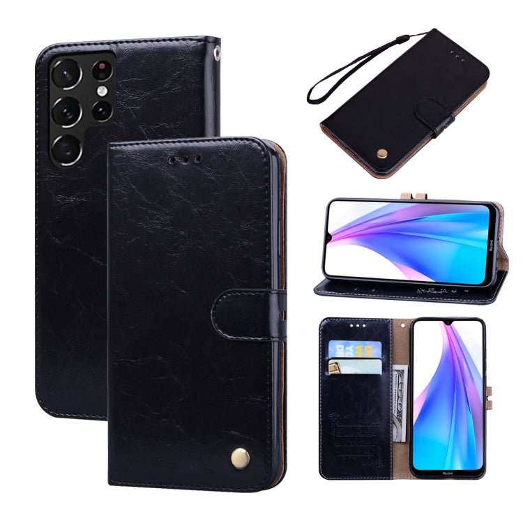 For Samsung Galaxy S22 Ultra 5G Oil Wax Texture Leather Phone Case