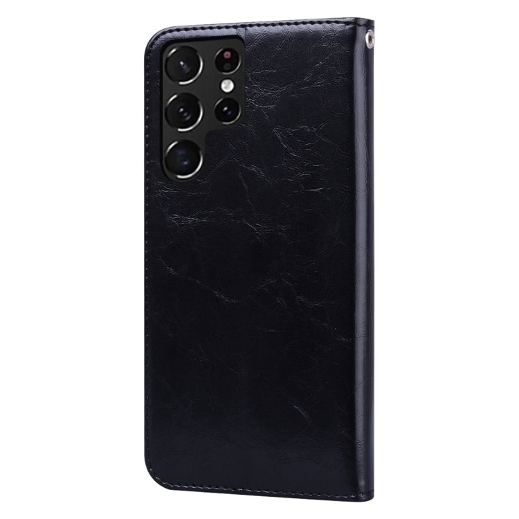 For Samsung Galaxy S22 Ultra 5G Oil Wax Texture Leather Phone Case
