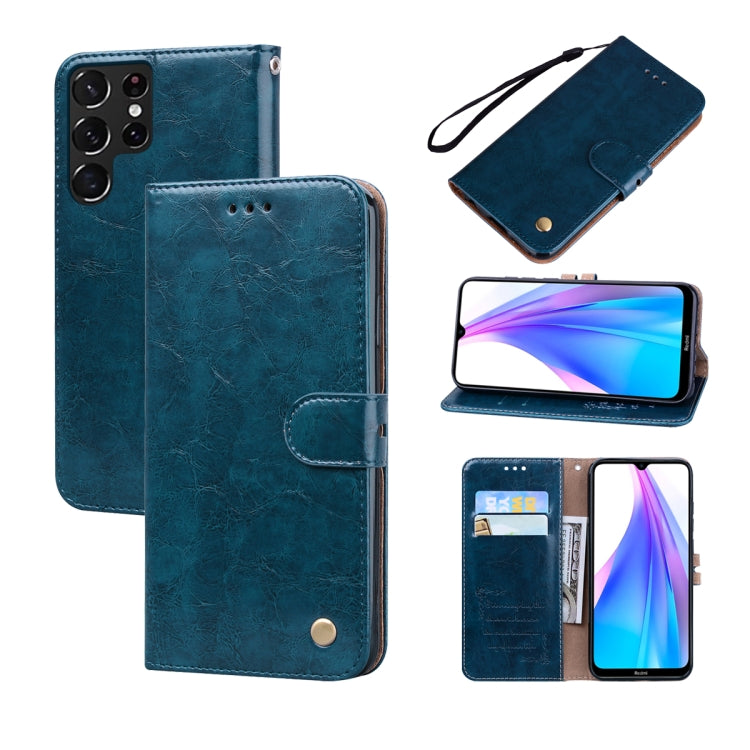 For Samsung Galaxy S22 Ultra 5G Oil Wax Texture Leather Phone Case