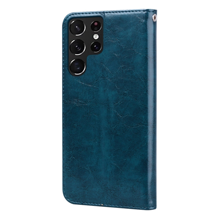 For Samsung Galaxy S22 Ultra 5G Oil Wax Texture Leather Phone Case